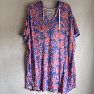 KOOLABURRA UGG coverup sz 3X pink blue hooded Sports Dress Loungewear